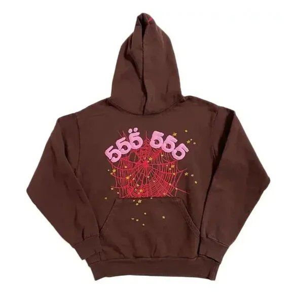 $329 Sp5der Young Thug Worldwide Angel Number 555 Unisex HoodieBrownXL